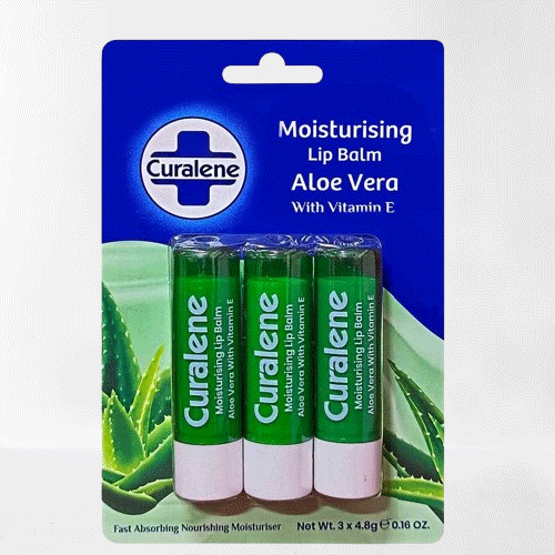 Curalene Aloe Vera Lip Balm Stick Pack 3