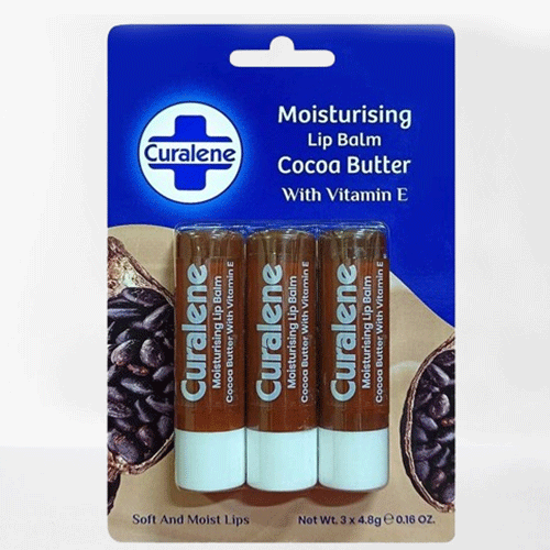Curalene Cocoa Butter Lip Balm Stick Pack of 3