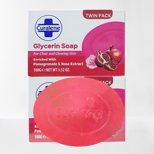 Curalene Pomegranate & Rosy Glycerin Soap Twin Pack