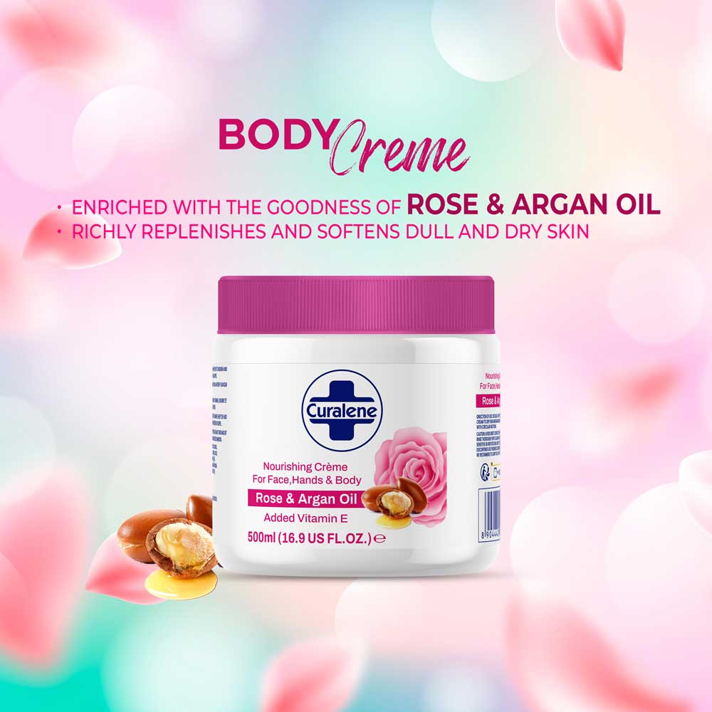 Curalene nourishing body cream with argan oil