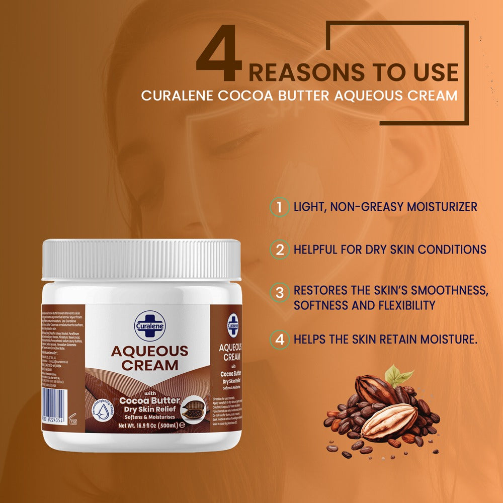 Curalene cocoa butter cream for dry skin