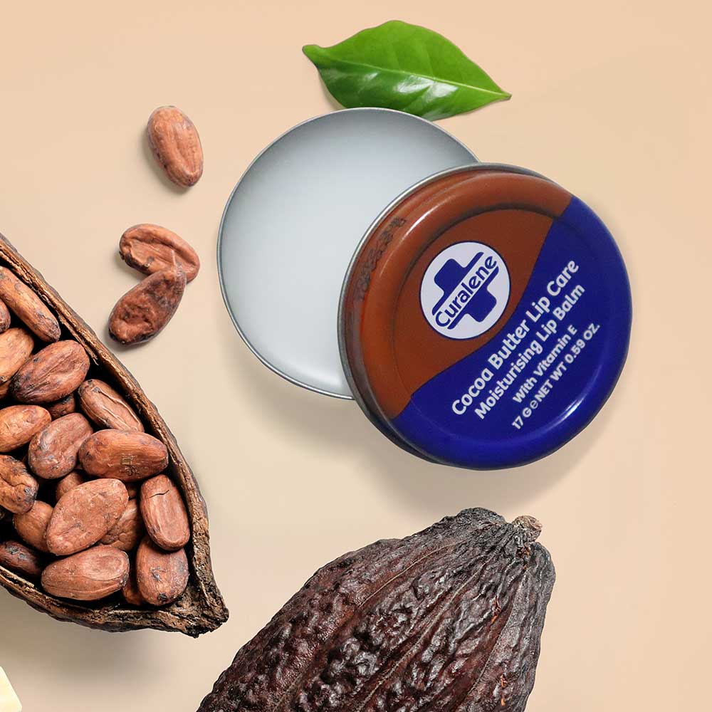 Curalene hydrating cocoa butter lip tin
