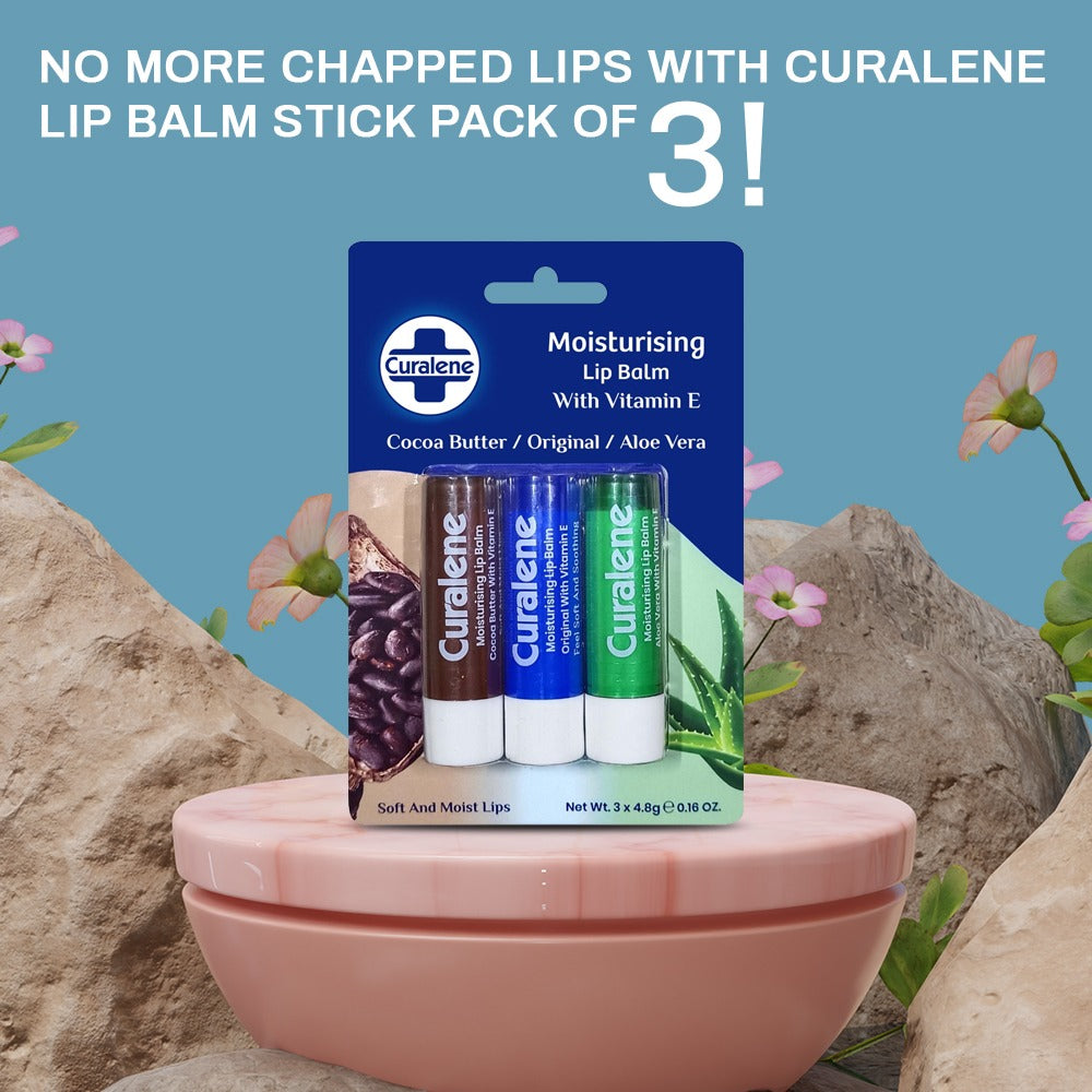 Curalene multi-variant lip balm collection