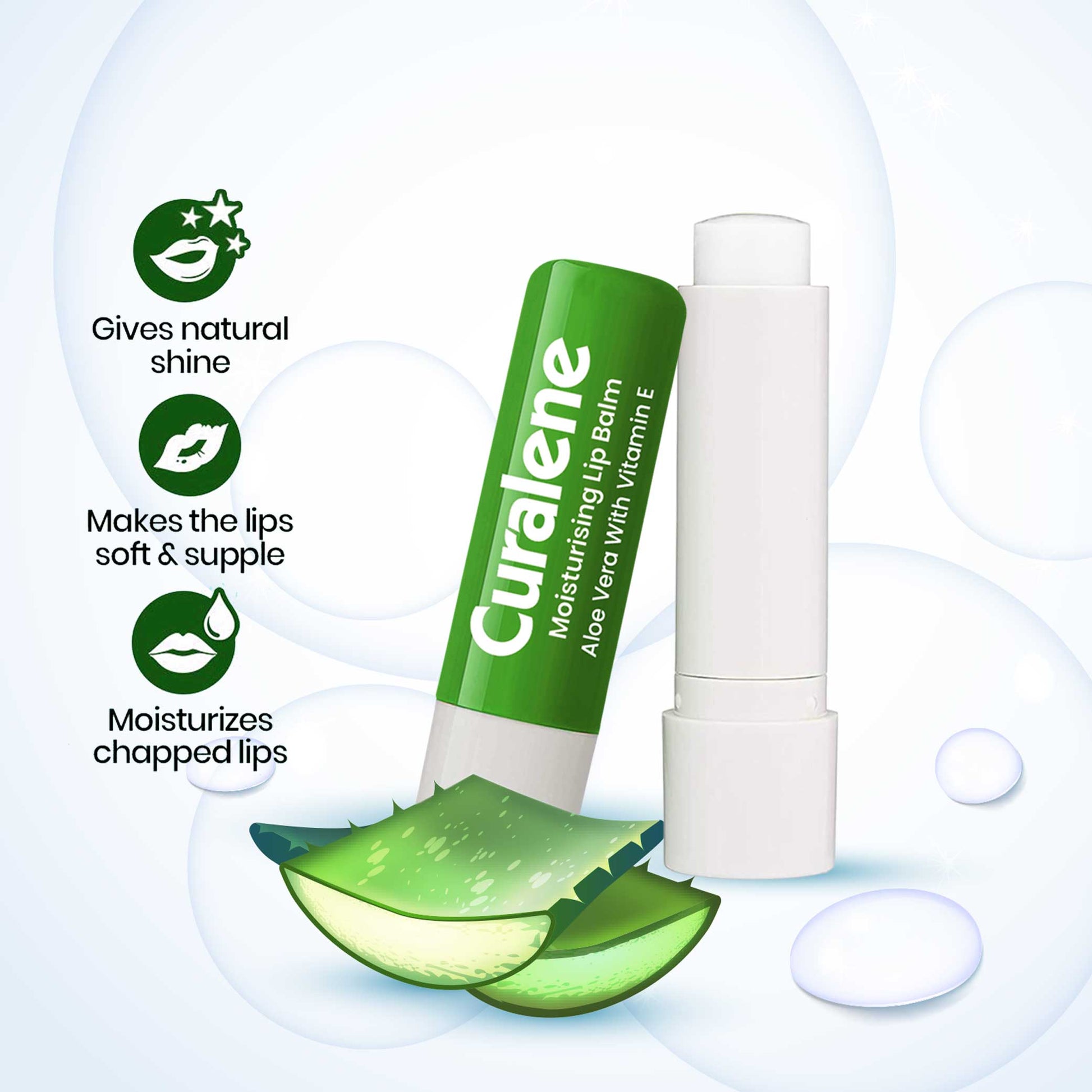 Curalene nourishing aloe lip balm stick