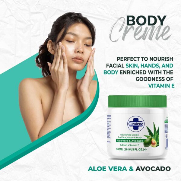 Curalene Aloe Vera & Avocado Body Crème (500ml) - Image 2