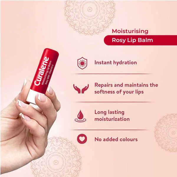 Rosy Moisturising Lip Balm Stick (Pack of 3) - Image 3