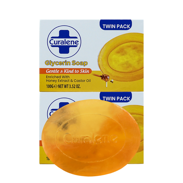 Curalene Glycerin Soap with Honey and Castor oil (Twin Pack)