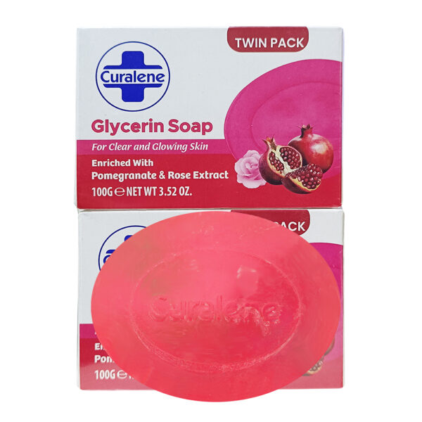 Curalene Glycerin Soap with Pomegranate and Rose Extract (Twin Pack)